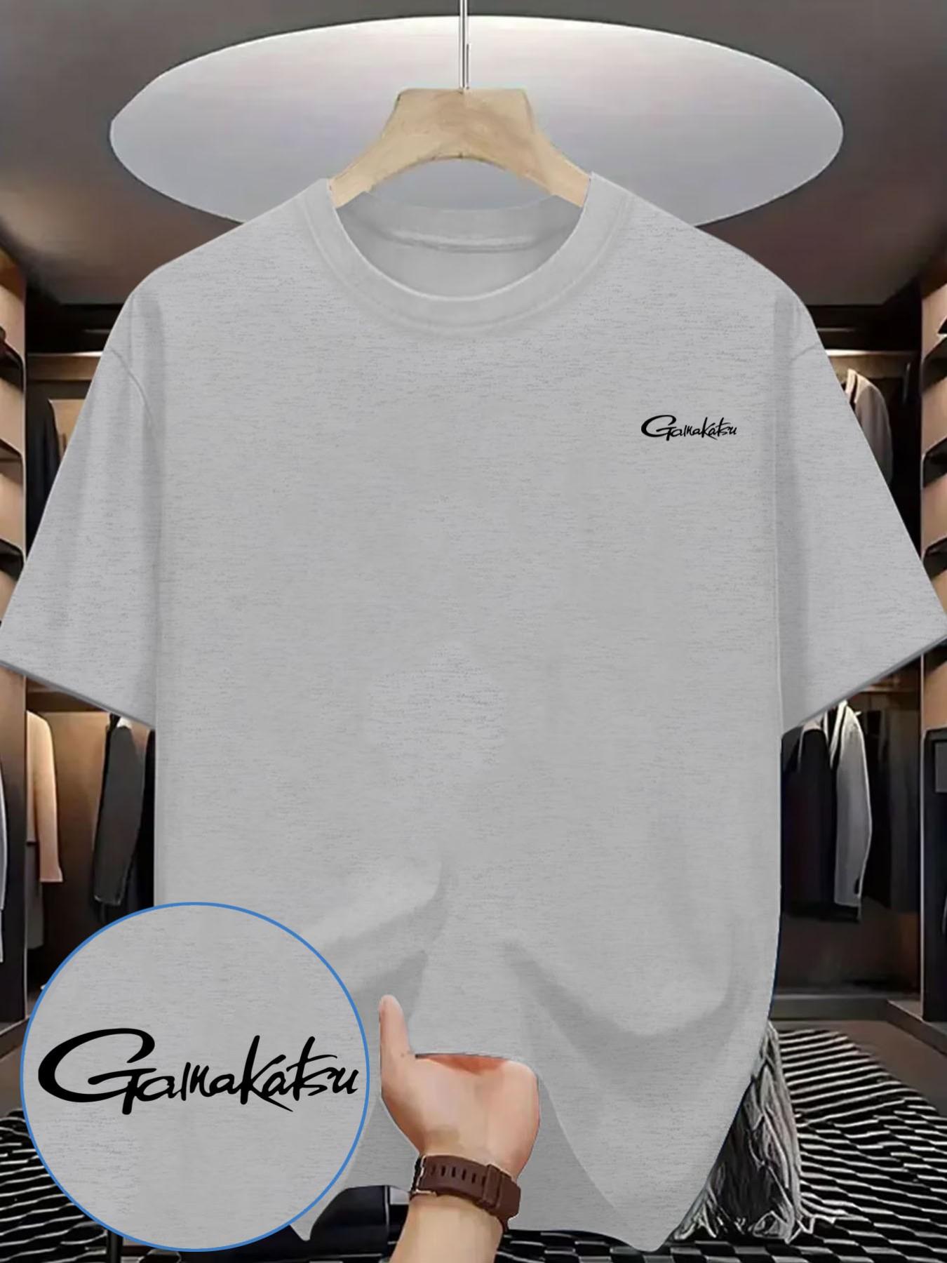 Gamma Kaz Handwritten Font T-Shirt, Essential Closet Piece, Men's Casual Streetwear, Short Sleeve, Slim Fit, No Button, with Collar