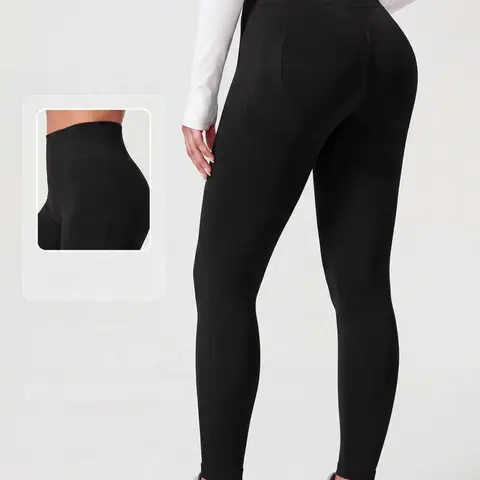 Women's Solid High Waist Sports Leggings, Tight-fitting Comfy Breathable Skinny Pants for Yoga Gym Workout Running, Ladies Sportswear Workout Clothes Women for All Seasons, Skinny Yoga Bottoms, High Waists Leggings