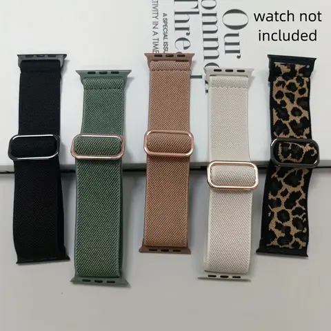 5 Pack Compatible For Apple Watch Ultra Bands 49mm-38mm, Soft Nylon Elastic Strap, Smart Watch Straps, Smartwatch Accessories, Smart Watch Accessories, Unisex, Fits Series 10/9/8/7/6/5/4/3/2/1 Se (Band Only) #GLOBAL PICKS
