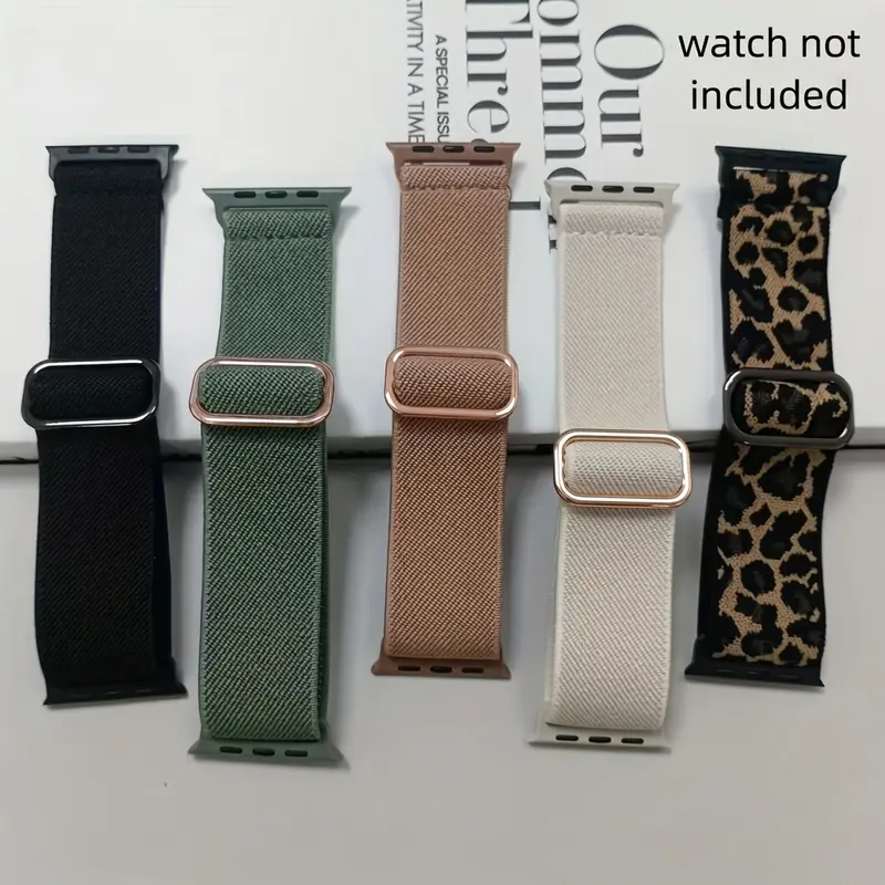 5 Pack Compatible For Apple Watch Ultra Bands 49mm-38mm, Soft Nylon Elastic Strap, Smart Watch Straps, Smartwatch Accessories, Smart Watch Accessories, Unisex, Fits Series 10/9/8/7/6/5/4/3/2/1 Se (Band Only) #GLOBAL PICKS