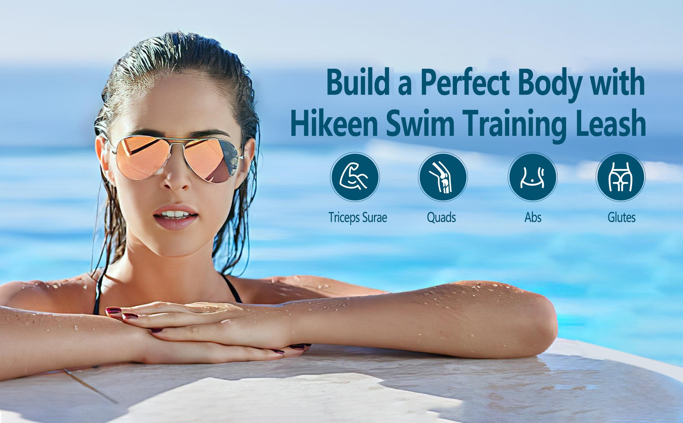 Swimming Training Belt 4M Swimming Tether Swim in Place Harness Stationary Swimming Aquatic Resistance Belt Exercise Neoprene Workout Cardio