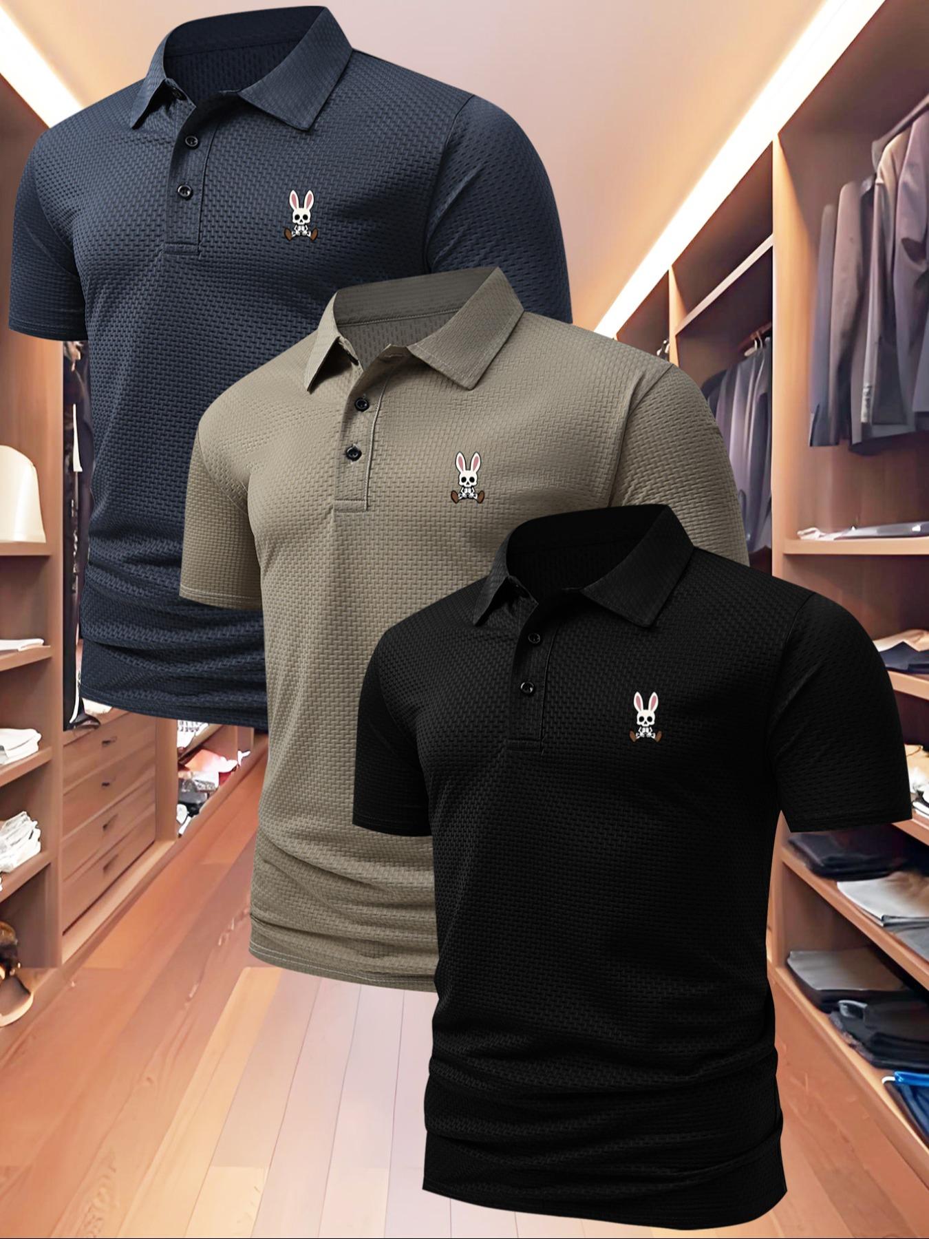Men's High-End Golf Polo Shirt, Summer Casual Fitted Short Sleeve Top with Quick-Dry Fabric, Outdoor Sports & Leisure Wear, Perfect Birthday Gift, Golf Tournament Polo, Golf Casual Style!