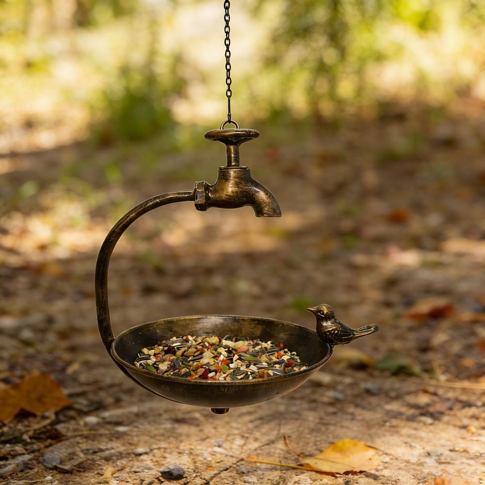 Vintage Style Hanging Bird Feeder, Hummingbird Feeder, Simple Metal Feeder with Faucet Design, Multi-Functional Bath Bowl with Bird Decorations, Suitable for decorating Outdoor Yards, Balconies, And Gardens, best gift for bird lovers, Metal Bird Feeders Vintage Style Hanging Bird Feeder, Hummingbird Feeder, Simple Metal Feeder with Faucet Design, Multi-Functional Bath Bowl with Bird Decorations, Suitable for decorating Outdoor Yards, Balconies, And Gardens, best gift for bird lovers, Metal Bird Feeders