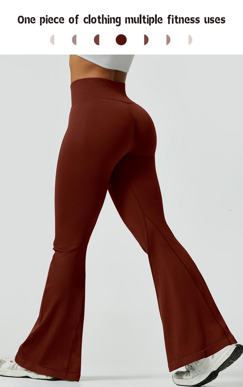 NcmRyu High Waisted Flare Leggings – Ribbed Bootcut Yoga Pants for Women, V Crossover Waist, Stretchy Gym & Casual Wear gia track set