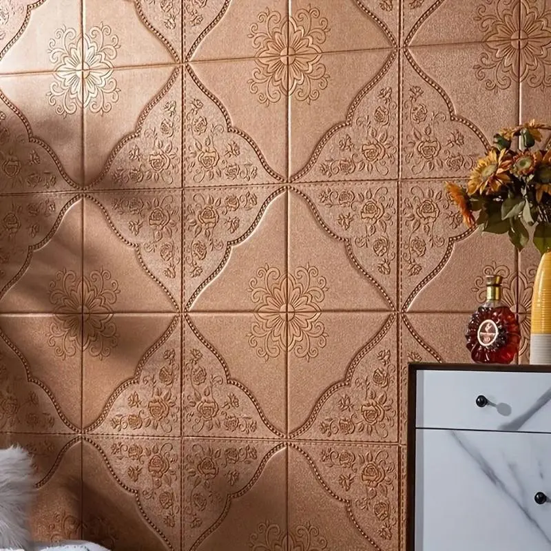 Household renovation decoration stickers, 20 pieces of floral pattern ceramic wall stickers, 13.78*13.78 inches, easy to stick, easy to peel and can be cut, suitable for kitchens, living rooms, bathrooms and corridors