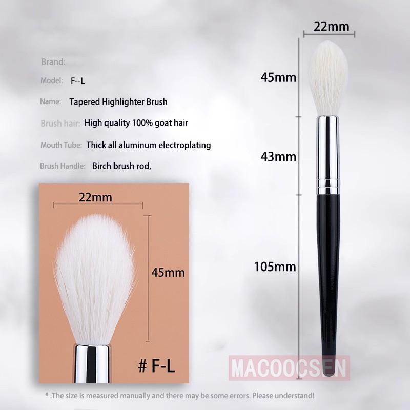Flame Highlighter Brusher, Powder Blush Highlight Contour Sculpting Makeup Tool, 100% Goat Hair Tapered Makeup Brush, 1pcs