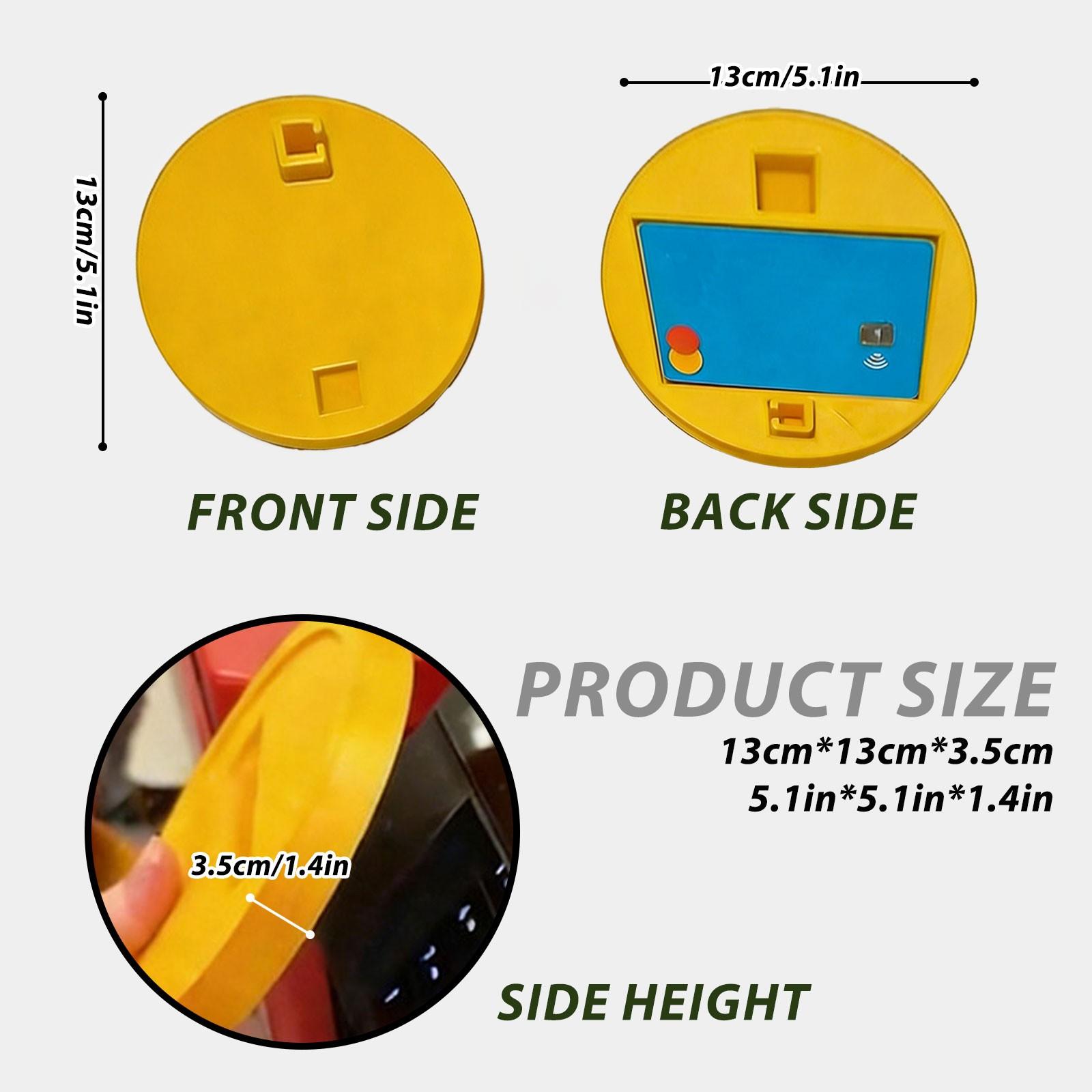 Novel Payment Card Sleeve: A storage sleeve designed specifically for "contactless payment" credit cards, featuring a coin-shaped design ideal for everyday use.