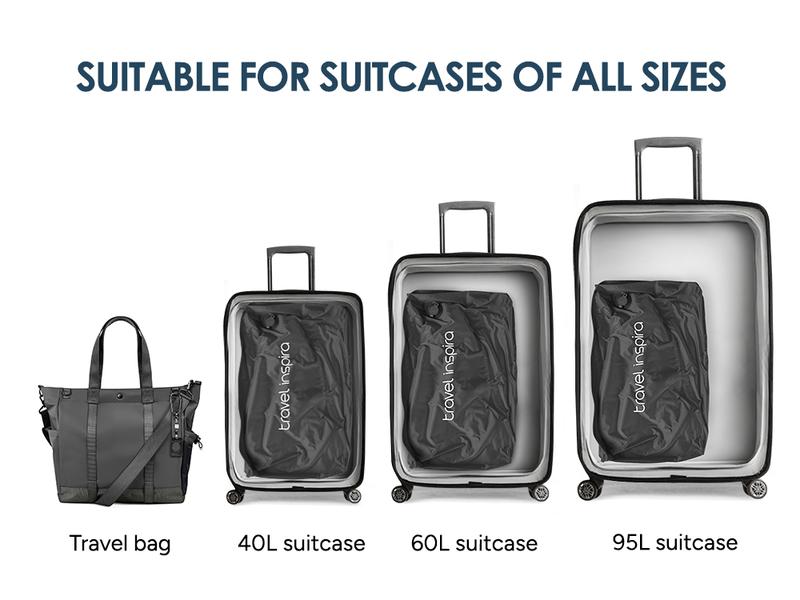 travel inspira Vacuum Bags with Pump - Ultra-Durable Nylon Space Saver Compression Solution for Suitcases & Backpacks, Reusable, Lightweight, IP67 Airtight Zipper Seal, Light Black 2 Bags Set, outdoor travel inspira Vacuum Bags with Pump - Ultra-Durable Nylon Space Saver Compression Solution for Suitcases & Backpacks, Reusable, Lightweight, IP67 Airtight Zipper Seal, Light Black 2 Bags Set, outdoor