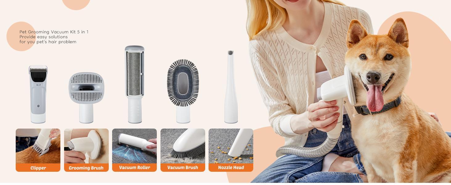 RIMIKING Pet Grooming & Cleaning Kit,Cleaning Tools,Grooming Clipper,Large Dust Cup,Quiet Operation,TMQ5N1 RIMIKING Pet Grooming & Cleaning Kit,Cleaning Tools,Grooming Clipper,Large Dust Cup,Quiet Operation,TMQ5N1