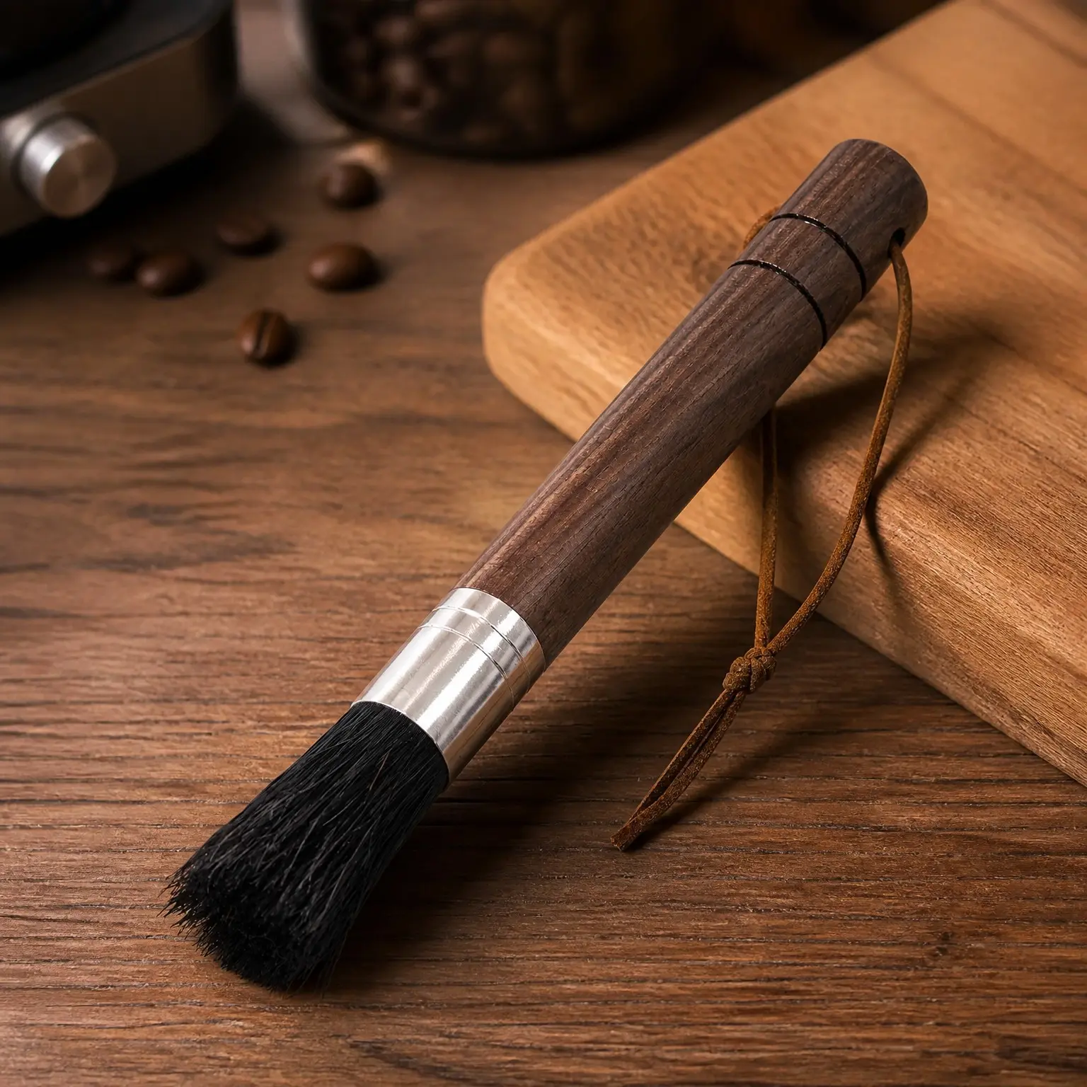 Coffee Grinder Brush, Natural Boar Bristle, Espresso Barista Cleaner