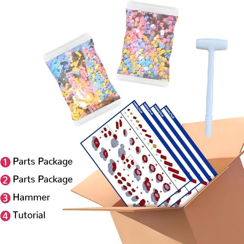 Camouflage Teddy Bear 2002pcs 3D Puzzle, Trendy Toy, Decorative Statue, DIY Ornament, Holiday Gift, Office Bedroom Bar Decoration