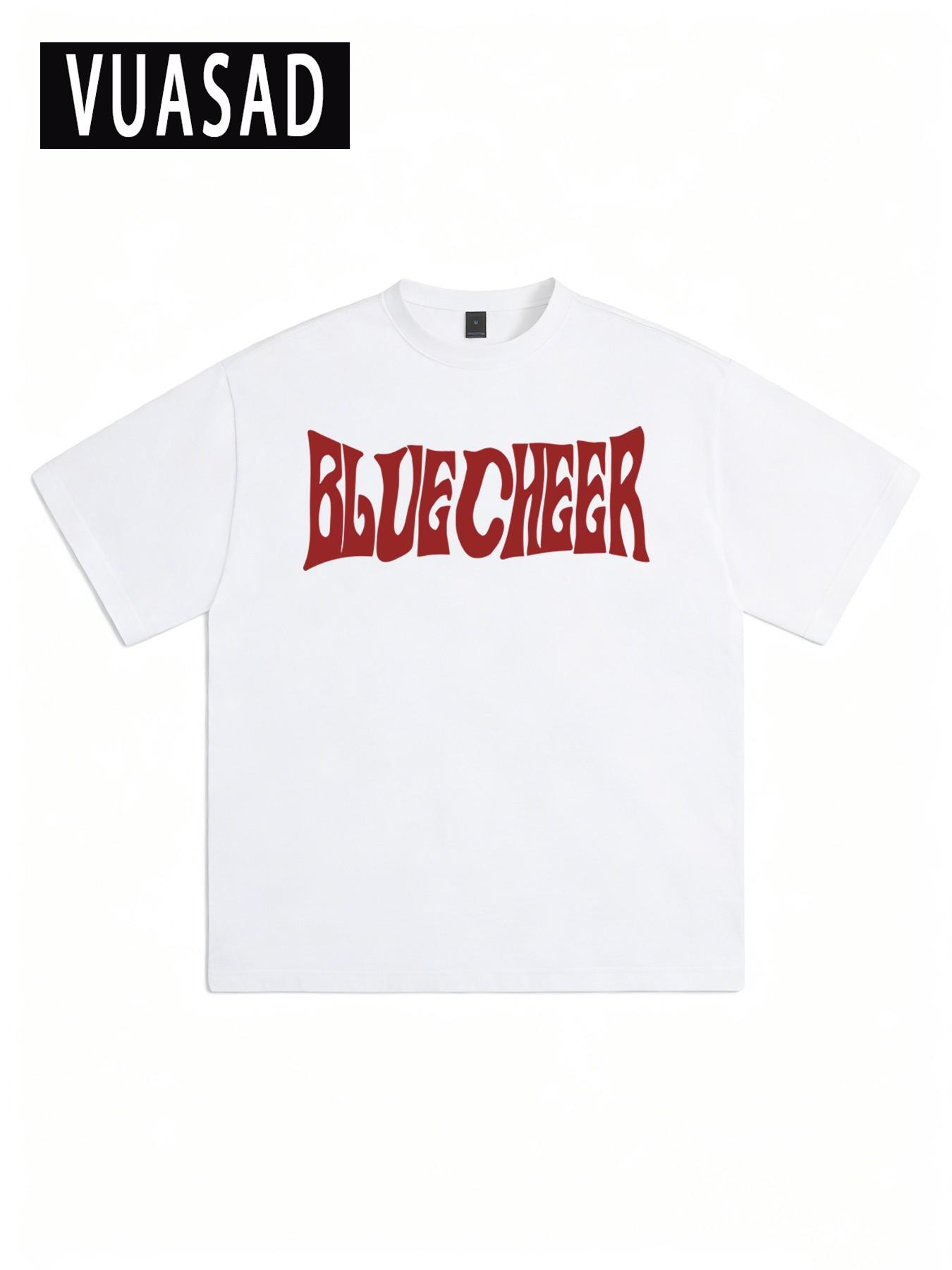 100% Cotton Short Sleeve T-Shirt, Street Style Vintage Letter Print, Loose Fit Drop Shoulder Top, Casual Half Sleeve Tee