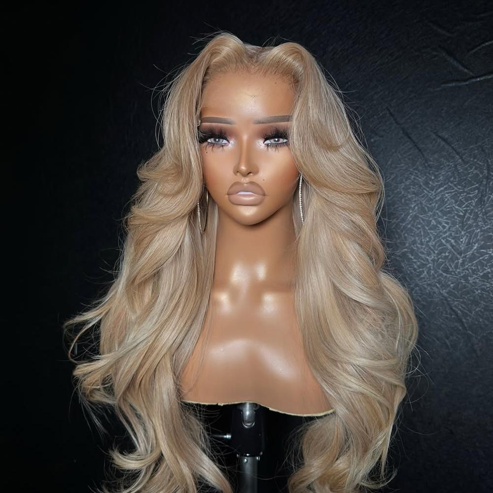 200% Density Ash Blonde Milk Tea Human Hair Lace Front Wig Body Wave 13X6 HD Transparent Lace Frontal Wig Glueless With Band Beginer Friendly Ombre Blonde Human Hair Wigs Pre Plucked Natural Hairline With Baby Hair SpringStatements 200% Density Ash Blonde Milk Tea Human Hair Lace Front Wig Body Wave 13X6 HD Transparent Lace Frontal Wig Glueless With Band Beginer Friendly Ombre Blonde Human Hair Wigs Pre Plucked Natural Hairline With Baby Hair SpringStatements