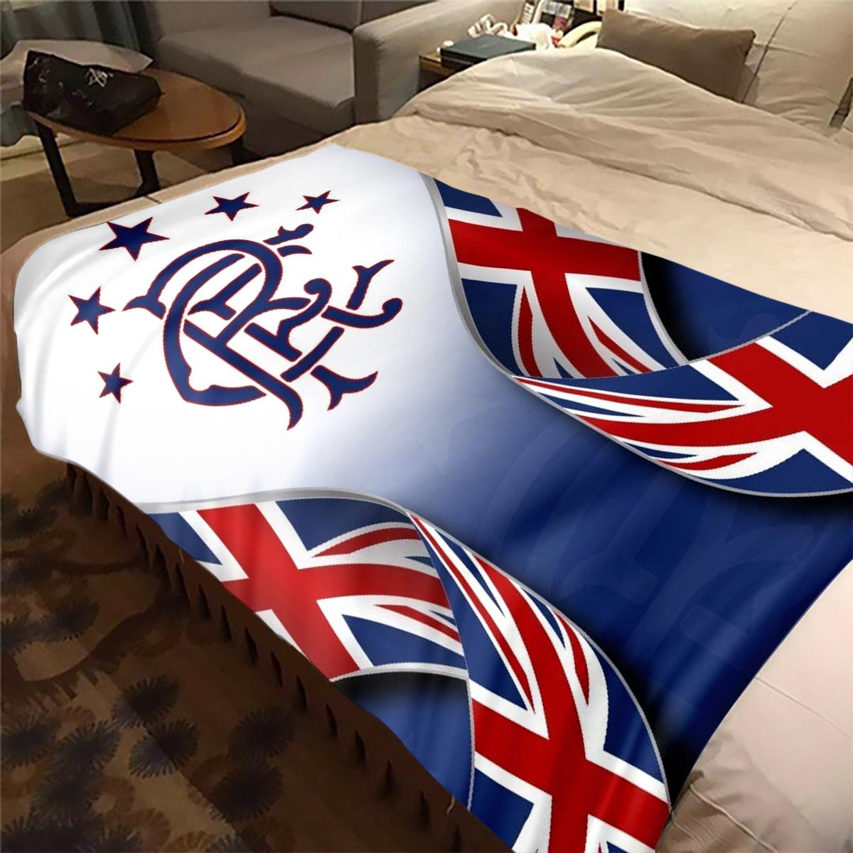 Union Jack Rangers printed cute cartoon plush blanket suitable for all seasons, soft and comfortable sofa mattress, office outdoor blanket, camping travel home blanket, Black Friday Christmas holiday gift C898