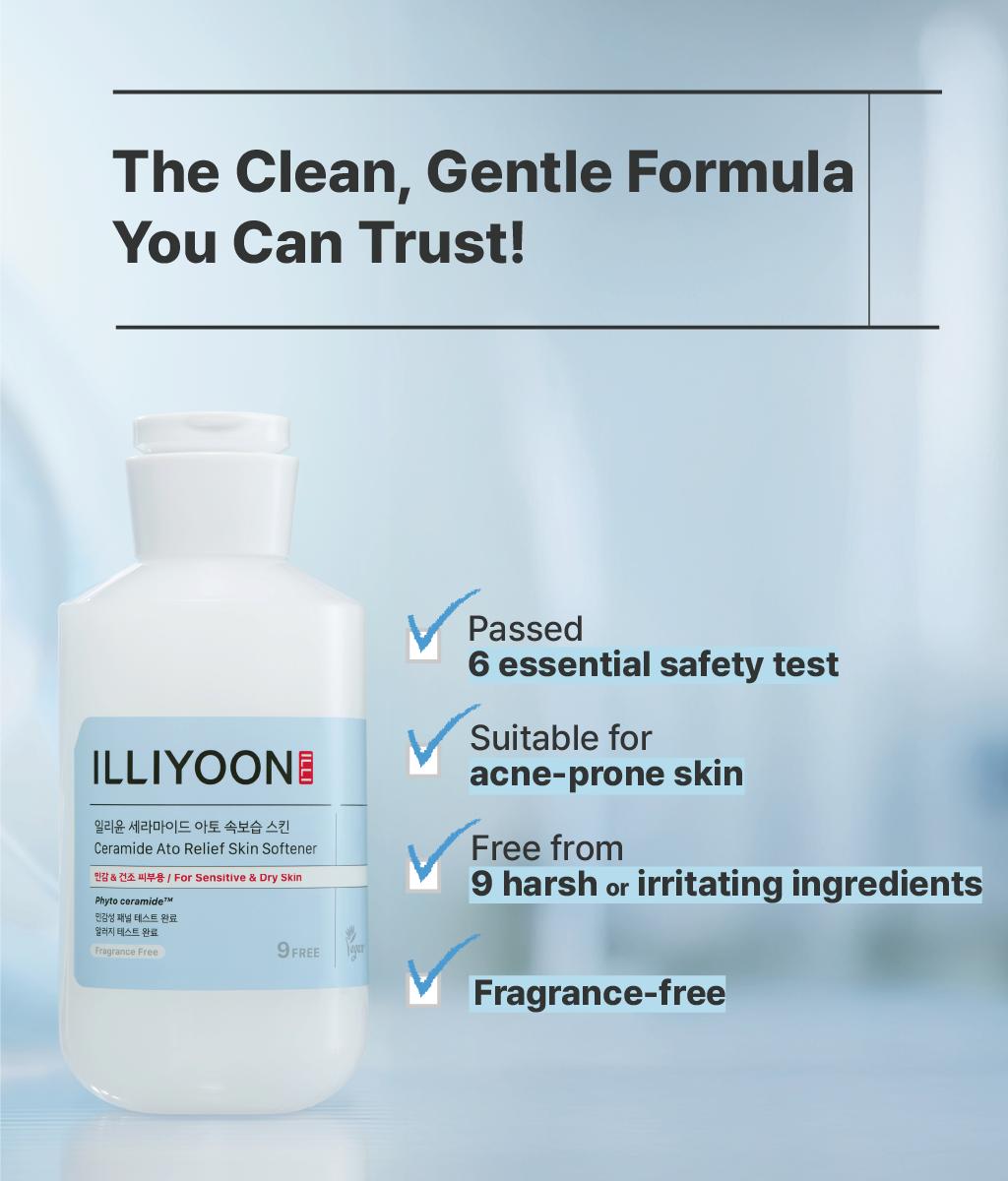 ILLIYOON Ceramide Ato Moisturizing Milky Toner | Lightweight Milky Essence, Skin Softener Cream, Soothing, Hydrating, Solution for Acne-Prone Skin, Skin Barrier, Hypoallergenic & Sensitive Skin-Friendly, Fragrance-Free, Korean Skincare, 8.45 fl.oz.