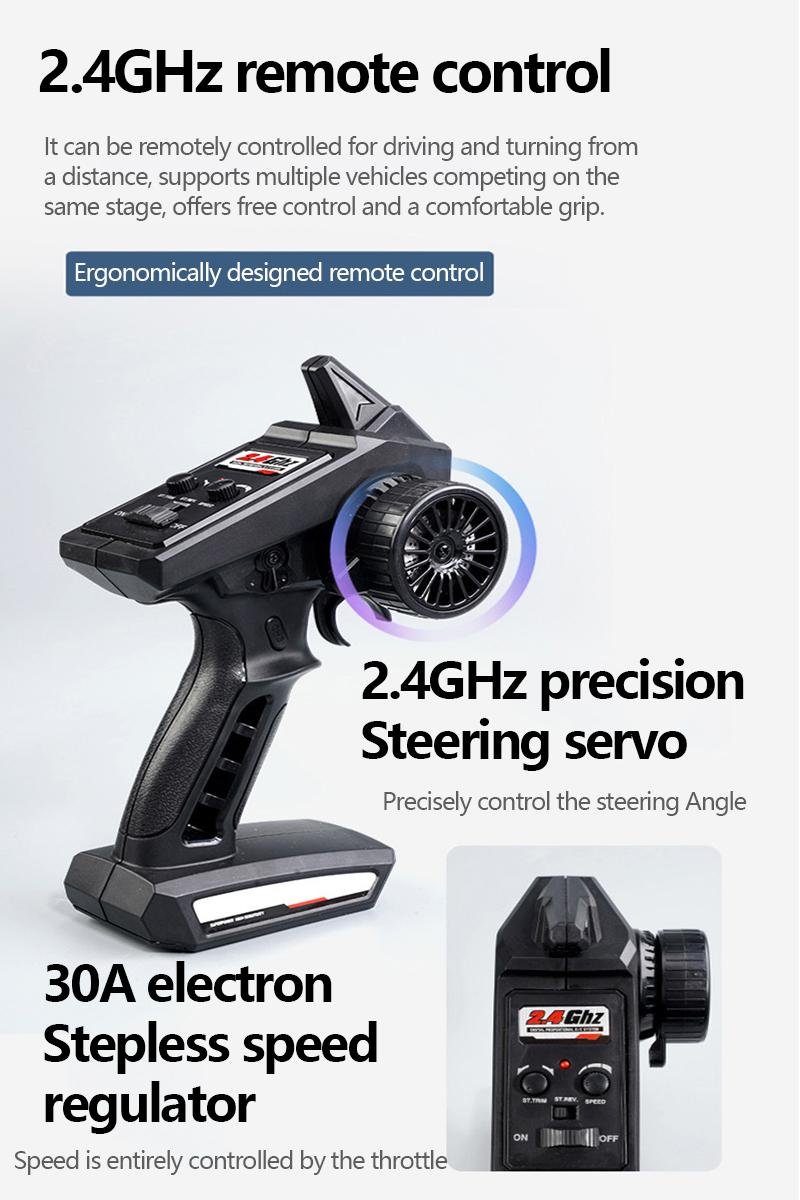 1:16 Full Scale RC Cars, 50 km/h 4WD Off-Road RC Truck with LED Front Lights and Rechargeable Batteries, High-Speed Drift Monster Truck, Perfect Birthday Gift for Kids Aged 8 and Up Remote Control Crawler Remote Control Kart