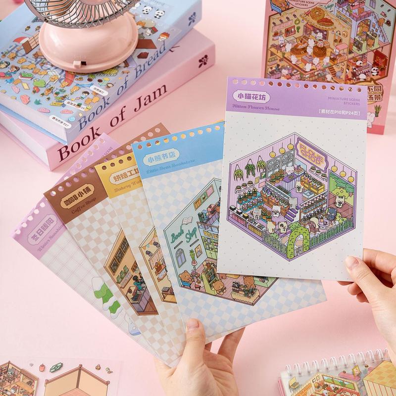 3D Miniature Scene Sticker Book, Adhesive Stickers, Unique Design for Creative Crafting, Ideal for DIY Projects and Home Decor #TOP PICKS