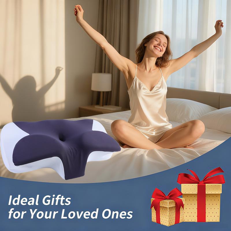 Widened double-wing neck pillow with a cool, breathable design and a removable pillowcase. Available in two different heights. Enlarged armrests accommodate both supine and prone sleepers.Ergonomic memory foam pillow. Valentine's and Christmas gifts.