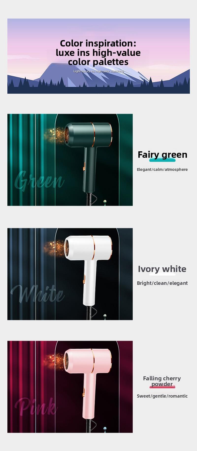 Hair dryer with hot and cold air for student dormitories, cross-border, high-power, suitable for hair salons and home use, with blue light feature