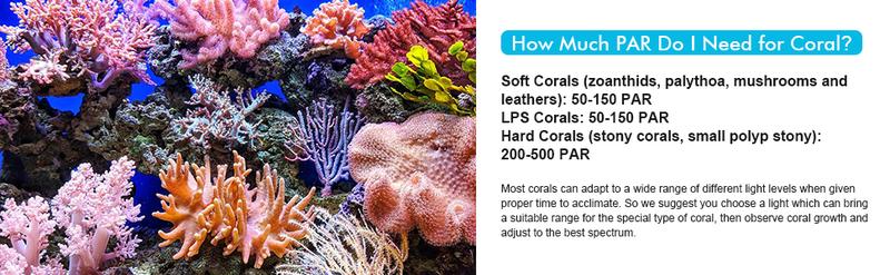 hygger 30 Watts Aquarium LED Reef Light, Dimmable Full Spectrum Marine LED Fish Tank Light Saltwater Nano Aquarium LPS SPS Lighting