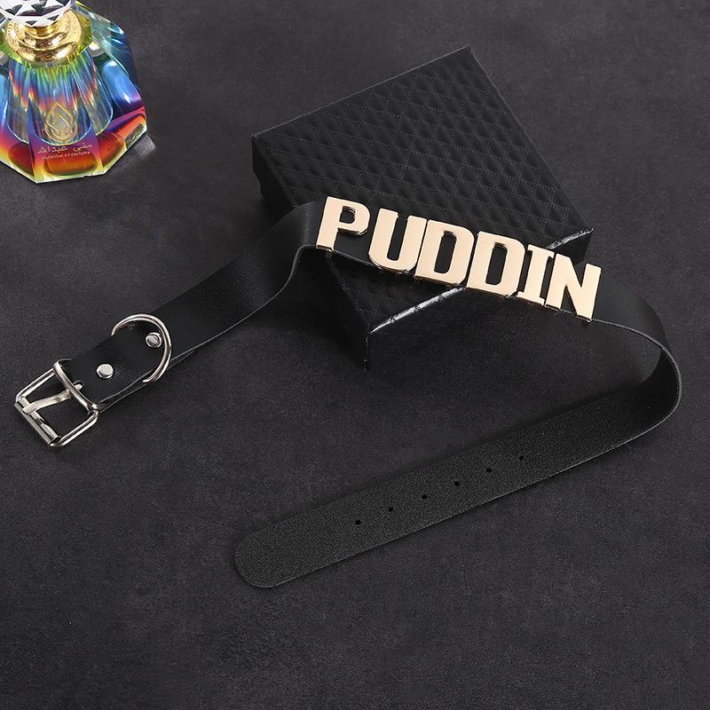 Women's Harley-Style Leather Short Neckband Choker Necklace with Letter Print - Punk Look Cosplay Accessory for Daily Party Outfits, Adult Use, Choker Fit