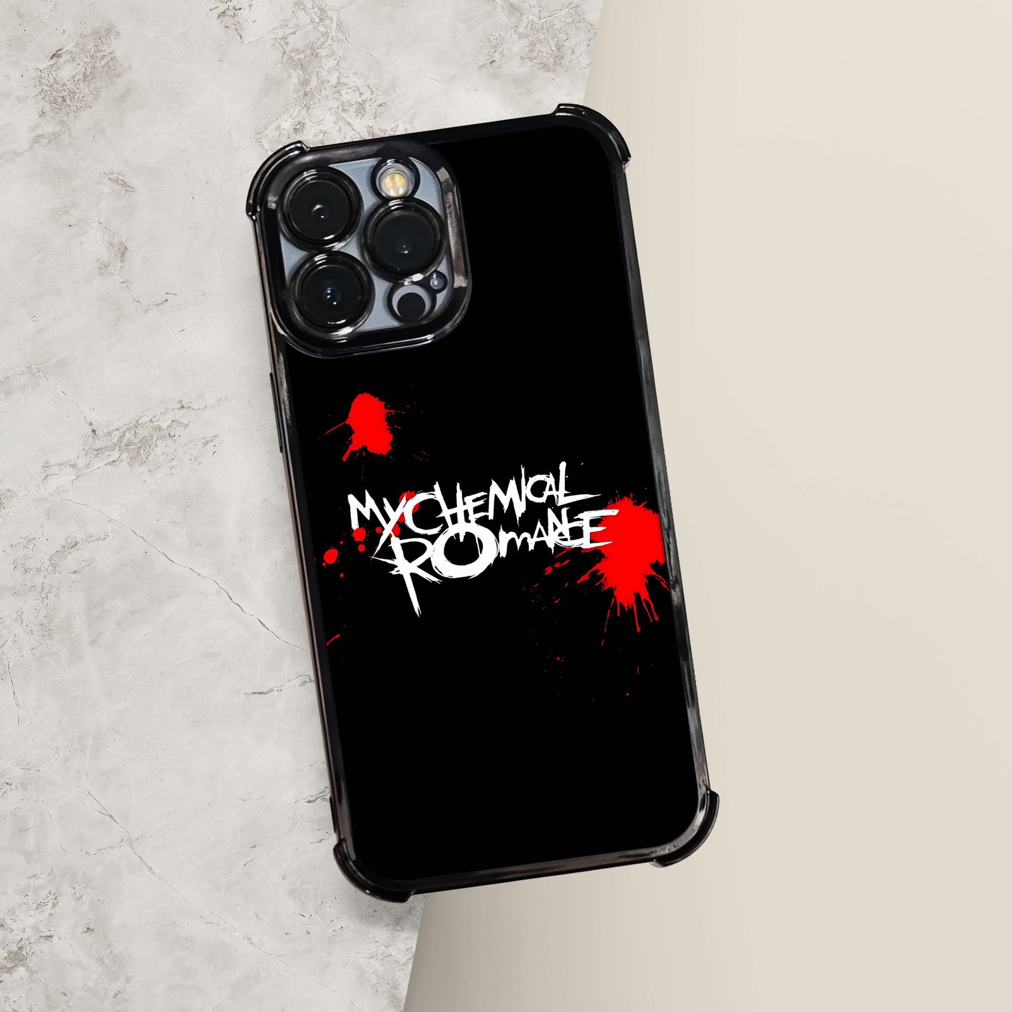 Phone Case: 1 MOSTRELEVANT My Chemical Romace Phone Case Electroplating Process Protective Cover with Reinforced Cushioning And Collision Prevention Suitable for Various Models Of iPhone 17 16 15 14 13 Pro Max Cover