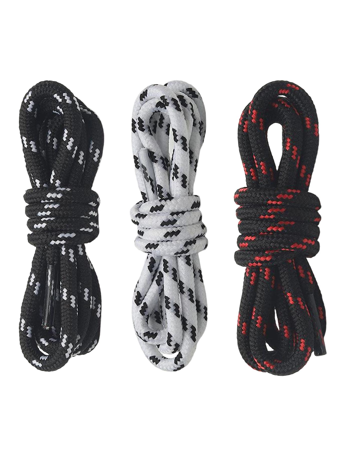 Round Shoelaces [3 Pairs], Heavy-Duty Work Boots Lace-Up Half Round 4mm, Suitable for Industrial Boots