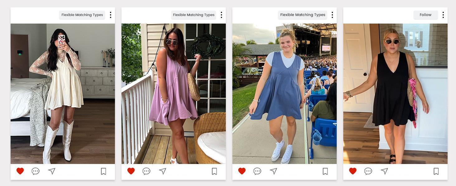 JovenPara Women's Sleeveless Mini Dress V-neck Casual Loose Fit with Side Pockets Comfortable Stretchy Material for Day Out or Night Event Flattering Minimalist Style