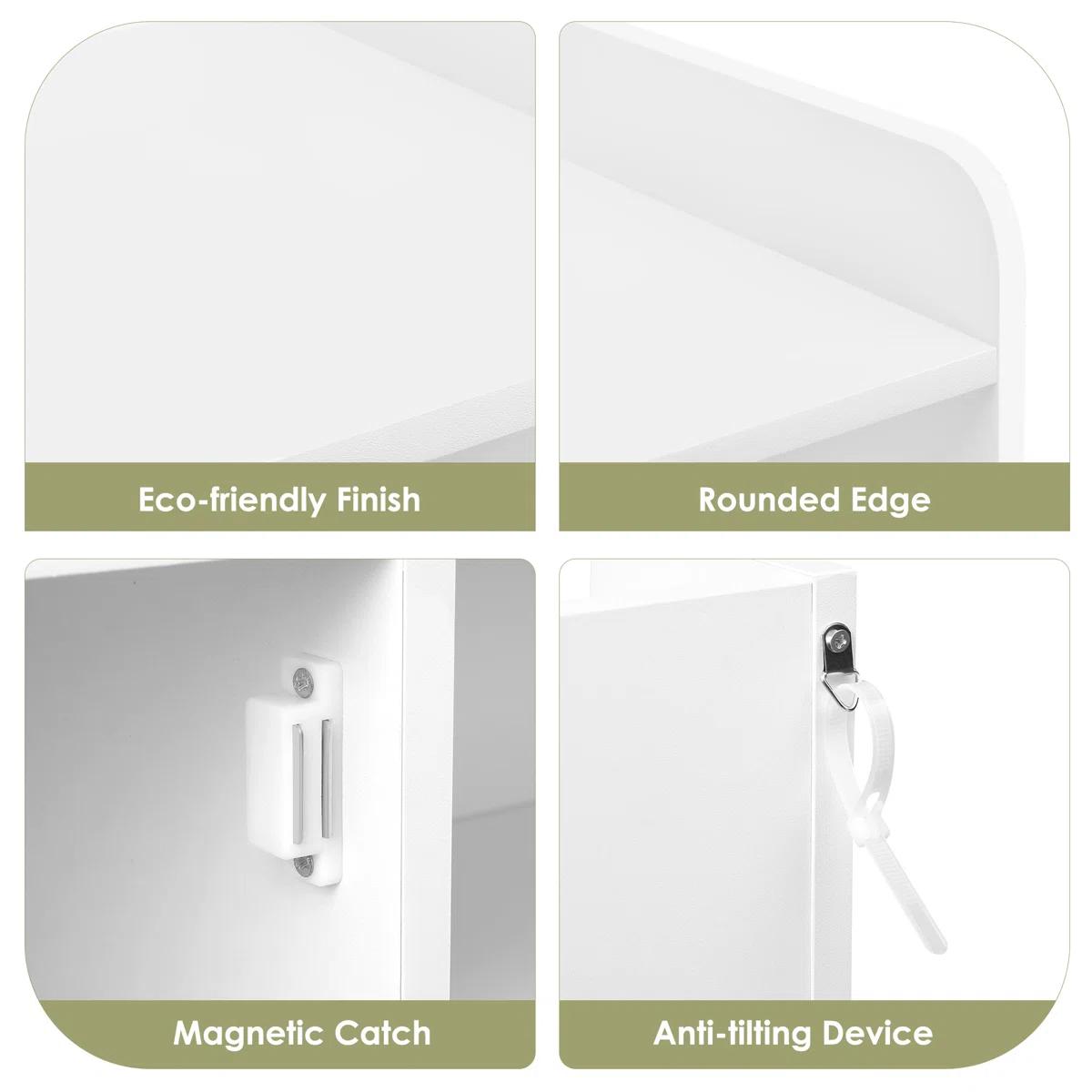 FOTOSOK Toy Storage Organizer with 6 Toy Bins, Toy Organizer Kids Bookshelf with 6 Cubbies, Multifunctional Floor Storage Chest for Playroom