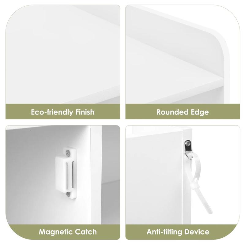 FOTOSOK Toy Storage Organizer with 6 Toy Bins, Toy Organizer Kids Bookshelf with 6 Cubbies, Multifunctional Floor Storage Chest for Playroom