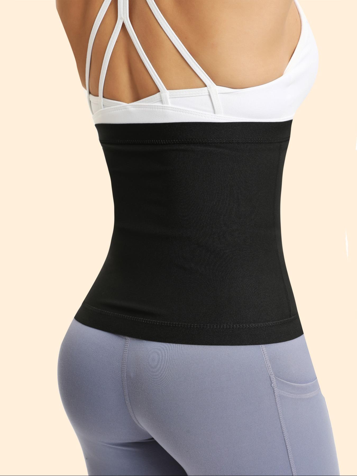 Women's Sweat Fitness Waist Trainer Belt, Workout Waistband, Slimming Workout Yoga Cincher, Fat Burning Running Strap, Abdominal Control, PU Coated, Perfect Body Shaper