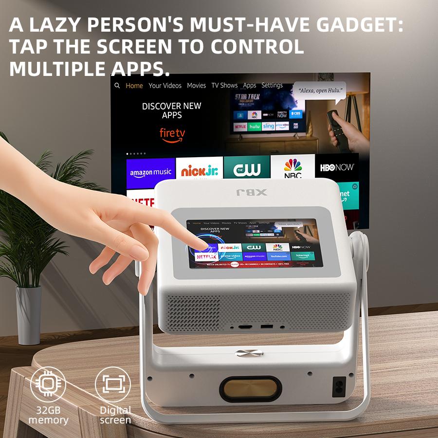 Touchscreen Portable Projector [Autofocus/800 ANSI/Native 1080P/Support 4K] A5PRO Smart Home Movie Projector with Touchpad, Wifi 6, Bluetooth, 180° Stand, 300-inch Display, Suitable for Outdoor/Indoor/Gaming, Christmas/New Year Gift voplls Hdmi Android