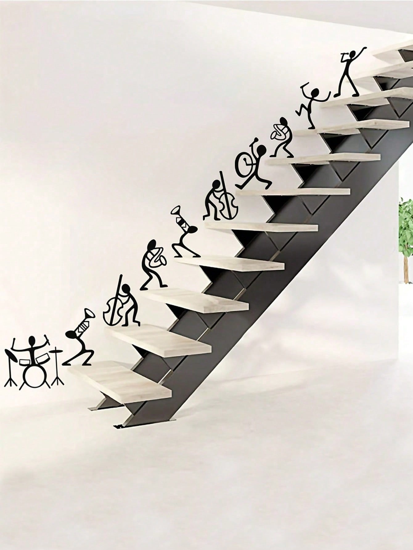 Creative Staircase English Word Wall Decal, Early Education Room Wall Decoration Self-Adhesive Sticker, Home Decor