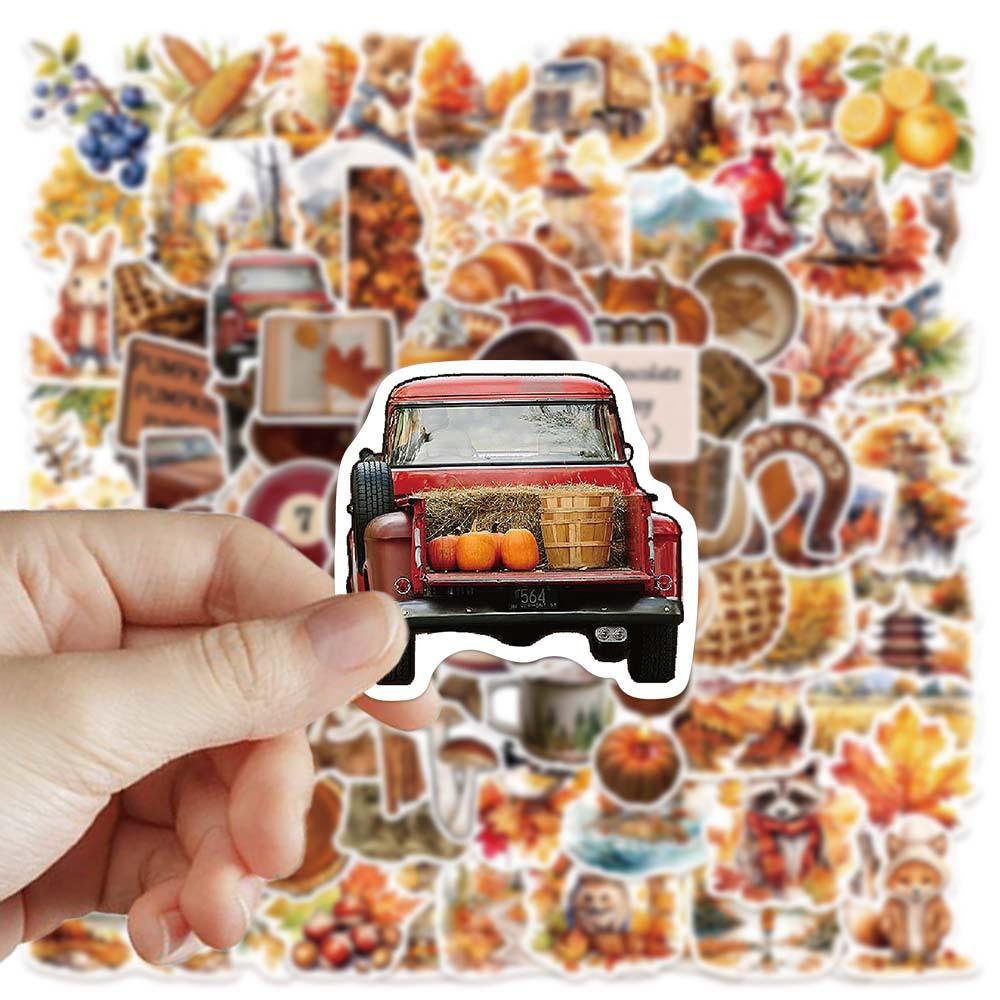 103Pcs Autumn Fall Stickers, Vintage Harvest Aesthetic Decals, Great Gift for Handcraft Lovers, Decor for Scrapbook, Journal, Planner, Card Making, Water Bottle, Luggage, Stickers For Scrapbooking