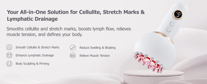 Handheld Body Massager for Legs & Belly - Lymphatic Drainage & Anti Cellulite Tool with Heat, Vibration - Electric Sculpting Machine Reduces Stretch Marks + Cellulite White Detox Gift Handheld Body Massager for Legs & Belly - Lymphatic Drainage & Anti Cellulite Tool with Heat, Vibration - Electric Sculpting Machine Reduces Stretch Marks + Cellulite White Detox Gift