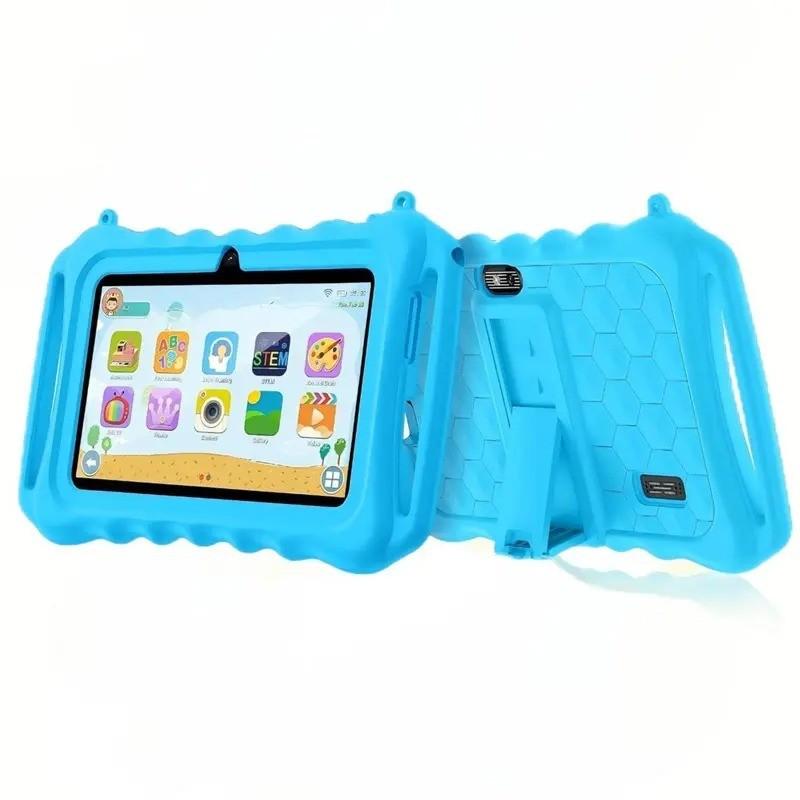 7 Inch Kids Touchscreen Tablet PC Android System Dual Camera WiFi Bluetooth-compatible Shockproof Case Perfect Holiday Gift for Ages 3 and Up