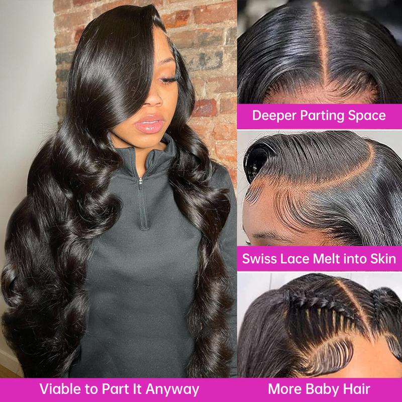 360 Transparent Body Wave Lace Front Human Hair Wig Pre Plucked Brazilian Remy Hair 24 26 Inch Water Wave Lace Frontal Wig For Women