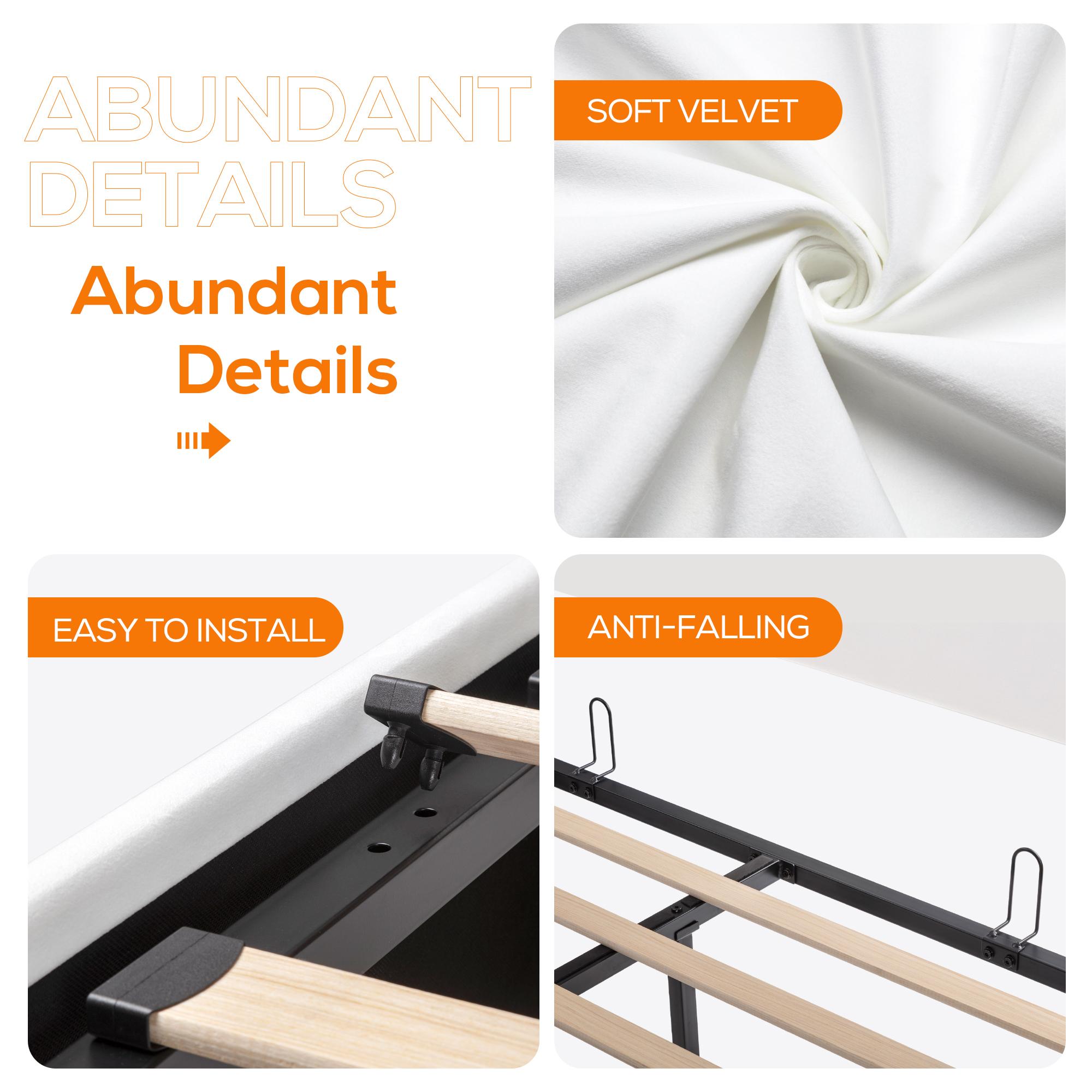 MUTICOR Gas Lift-Up Storage Bed Frame, Linen or Velvet Upholstered Headboard,No Box Spring Needed,Solid Wood Slats,Full/King/Queen Size Bed Frame#TikTokShopBlackFriday #ChristmasGifts