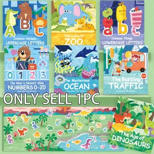 Children's Reusable Bubble Sticker Book, Creative 5 Theme Bubble Stickers, Cartoon DIY Sticker, Portable Quiet Busy Paste Sticker Book, Kids Sticker Toy Gifts