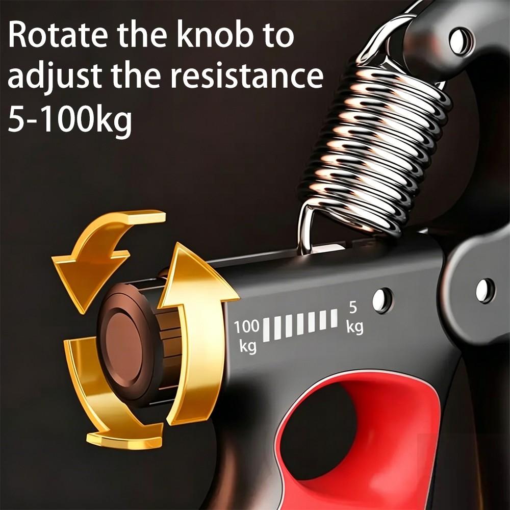 Adjustable Resistance Hand Gripper, Mechanical Counter Grip Strength Trainer, Wrist Extender for Gym Workout, 11.02-220.46 Lbs