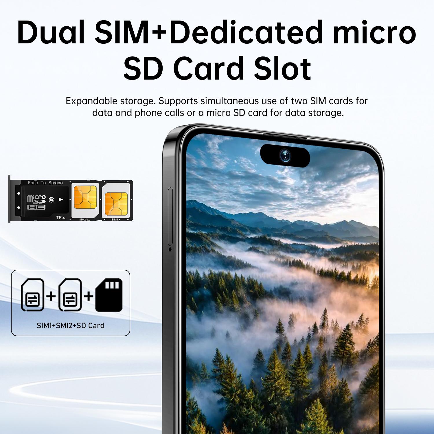 Astarry 4g Network 17 Pro Max, Android Smart Phone, 6+64GB RAM, 6.93 Inch Screen, Dual Sim, Android 12.0, Face & Fingerprint Unlock, 5000mah Battery