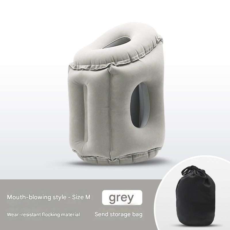 Portable Inflatable Nap Pillow for Airplane Train Long Distance Travel, Lumbar Support Rest Cushion, Comfortable Midday Sleep Aid