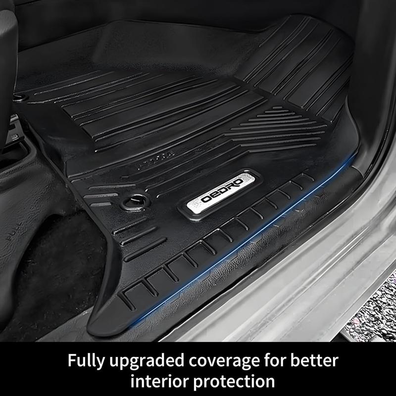 OEDRO Upgraded Floor Mats Fit for 2013-2018 Dodge Ram 1500/2500/3500 Crew Cab/2019-2024 Ram 1500 Classic Crew Cab, TPE All-Weather, 1st and 2nd Row: Full Set Liners, Black cargo liner all  weather  floor  mats cargo mat fit
