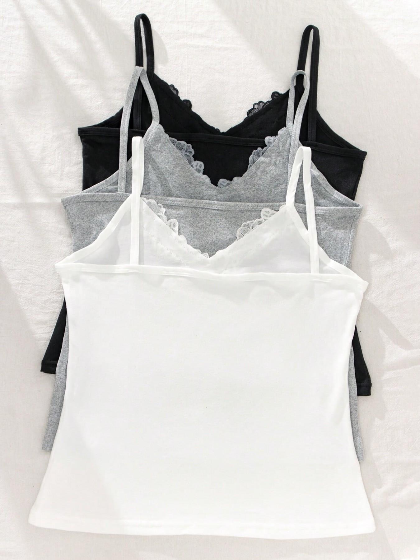 Elegant Summer Halter Top with Lace Trim, Solid Color Slimming Sleeveless Shirt, Casual Home Wear, Versatile Women's Fashion
