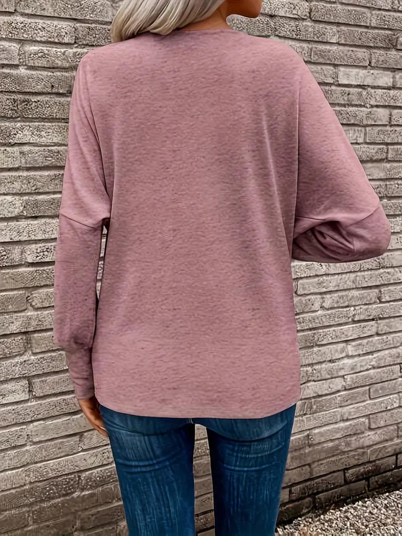 Women's Casual Ruched Long Sleeve T-Shirt, New European-Style Top in Comfortable Stretch Fabric, Perfect for Fall & Winter