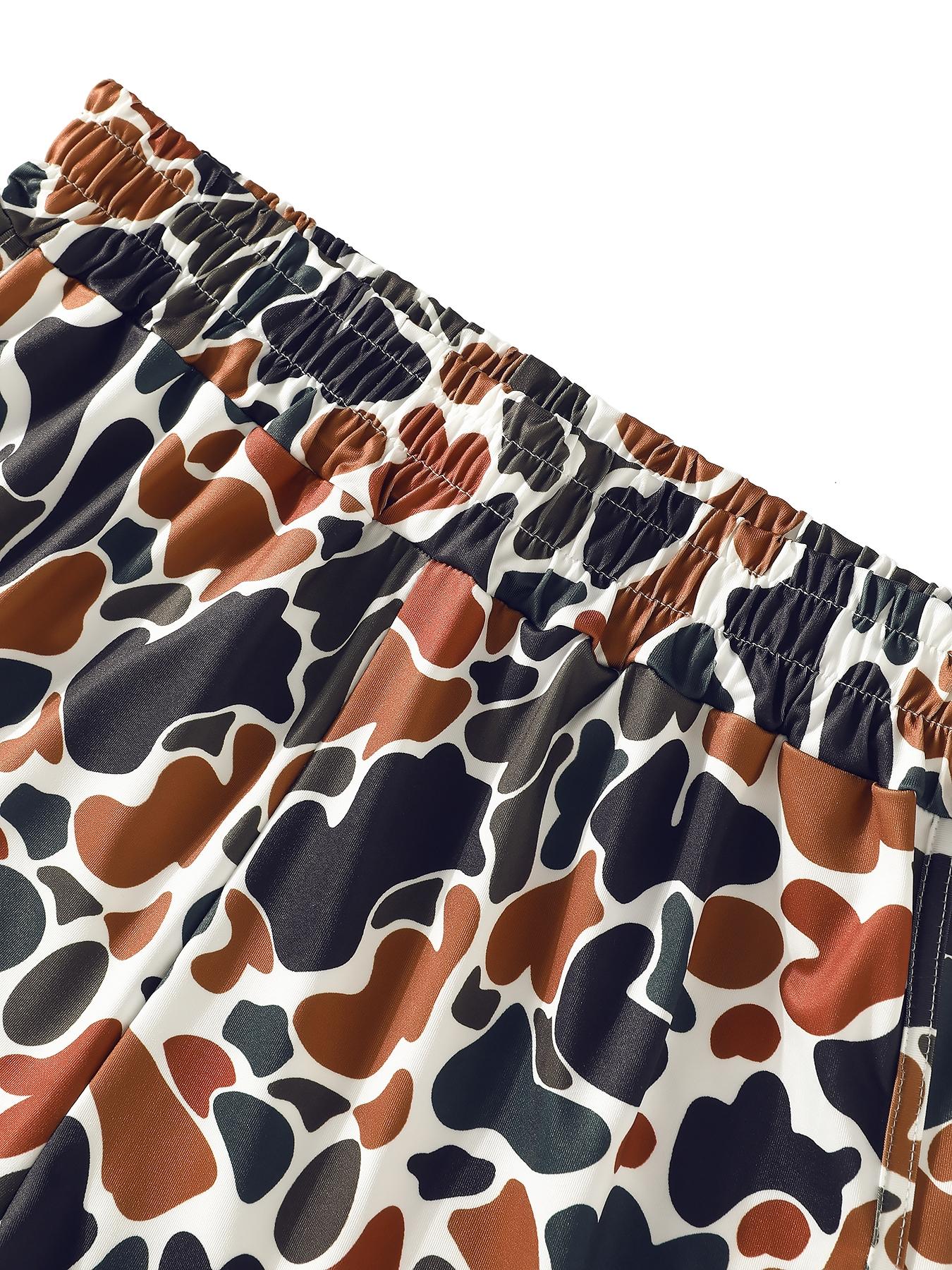Women's Camo Print Adjustable Elastic Waist Shorts, Casual Comfy Breathable Shorts for Daily Wear, Ladies Bottoms for All Seasons
