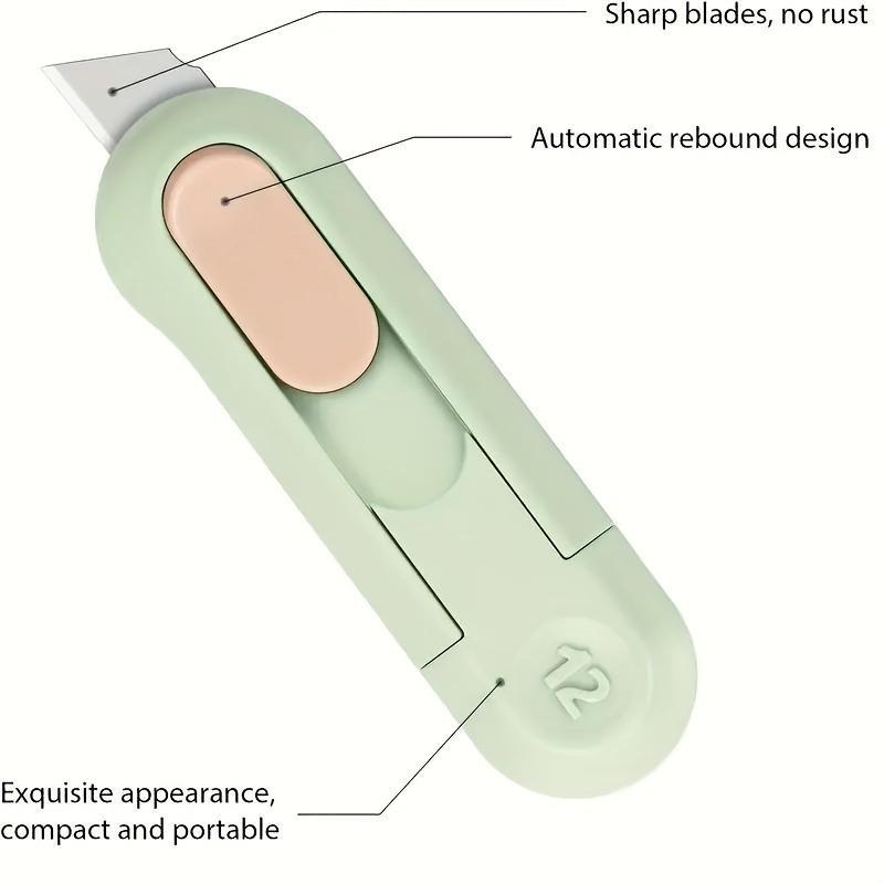 4pcs /1pc Mini Practical Deboxing Tool Retractable for Home Office Use Demantling Serrated Blade Cut-proof Hand Unpacking Tool Paper Cutters Cutting Supplies