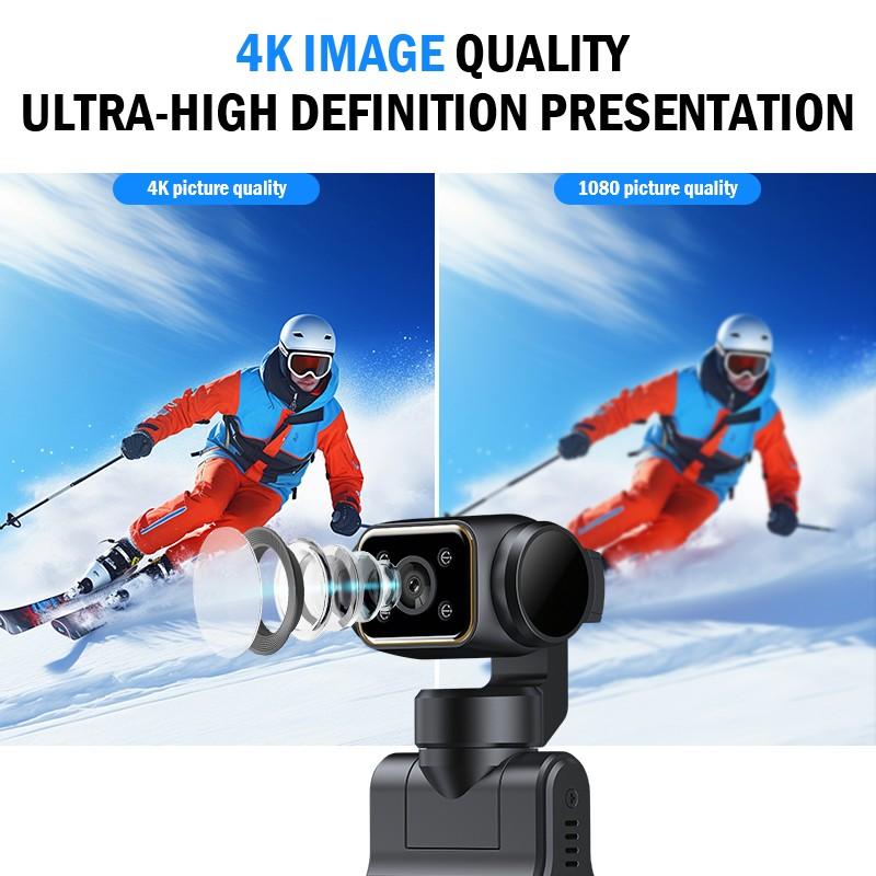 Handheld Vlog Camera 1080P-4K, WiFi Gyro Stabilized, Wearable Sports Camera, Outdoor Cycling Waterproof, USB Charging