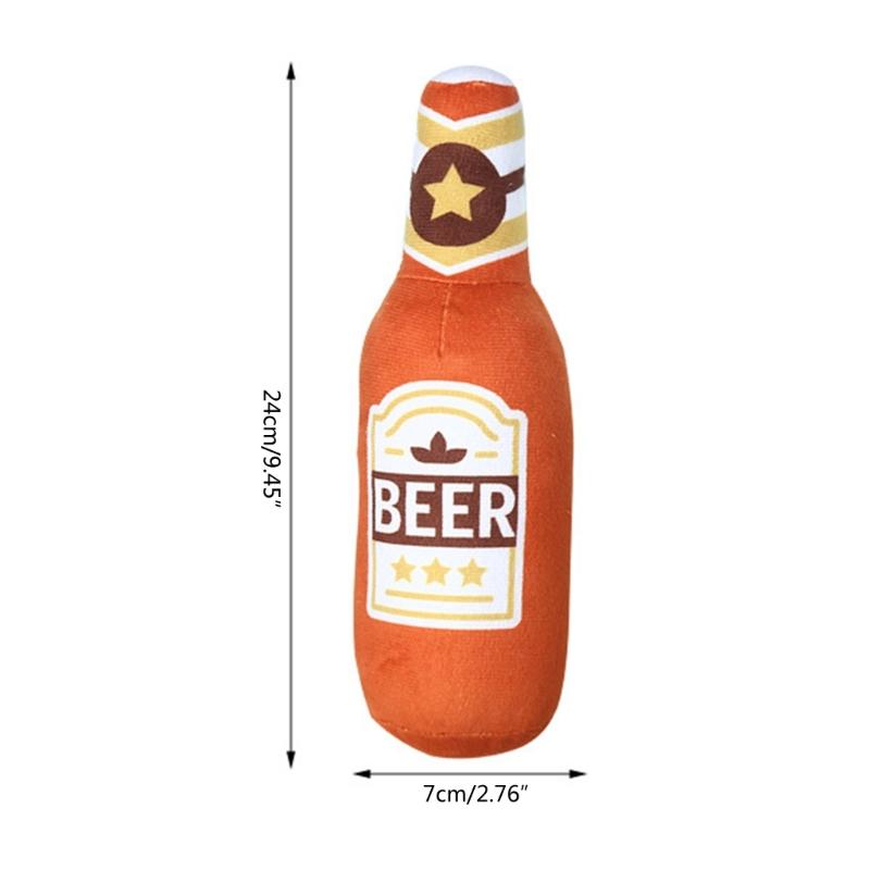 Plush Dog Toys Beer Bottle Shaped Small Large Dogs Bite-Resistant Clean Teeth Chew Toy Pets Squeaky Interactive Playing Supplies Plush Dog Toys Beer Bottle Shaped Small Large Dogs Bite-Resistant Clean Teeth Chew Toy Pets Squeaky Interactive Playing Supplies