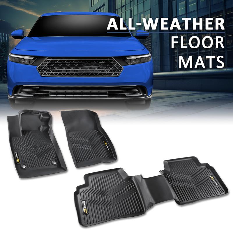 CROSSDESIGN Fit For 2023-2024 Honda Accord Front & 2nd Row Heavy Duty Tpe Floor Mats Liner